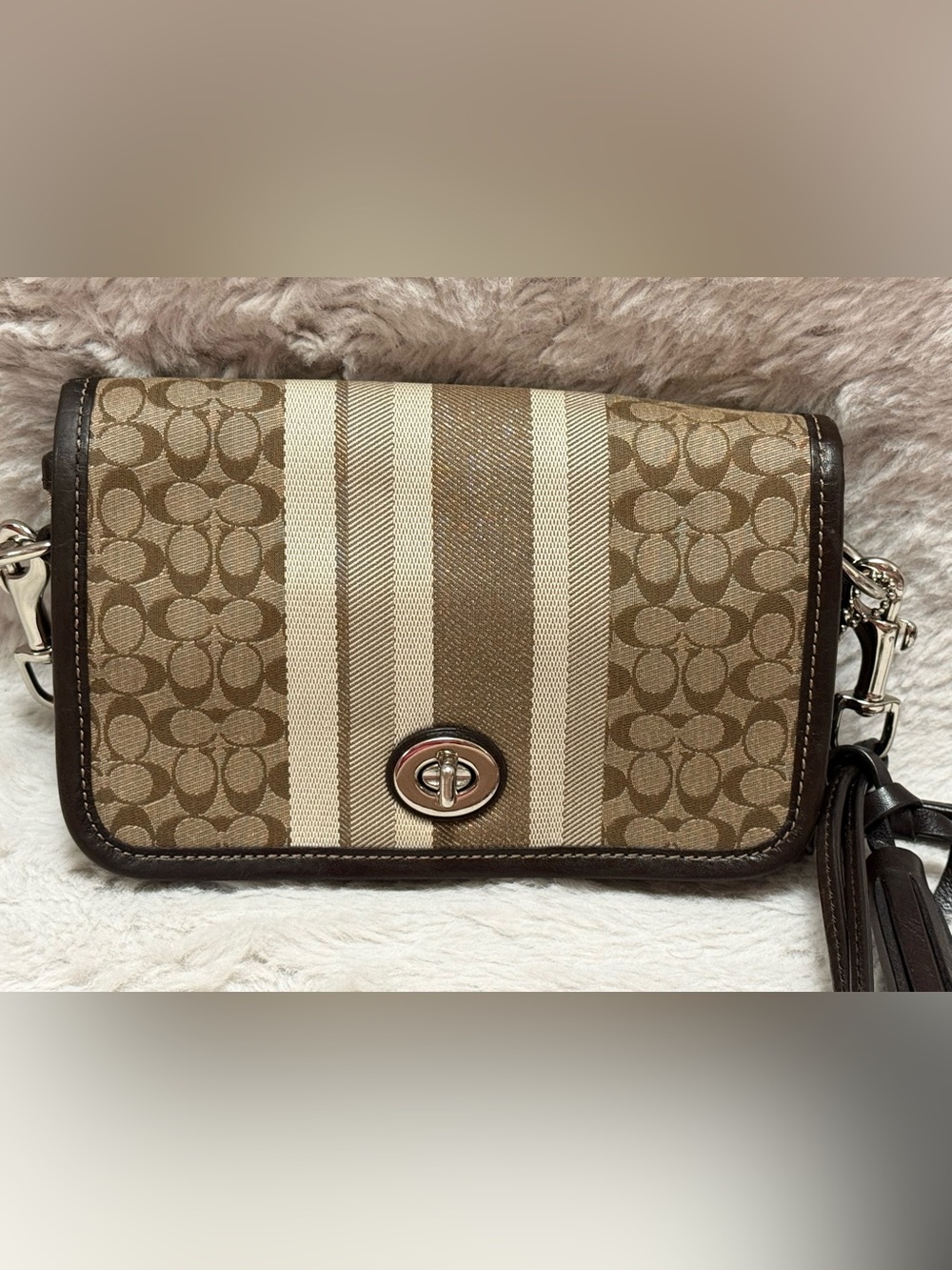 Coach Legacy Signature Stripe Penny Crossbody bag